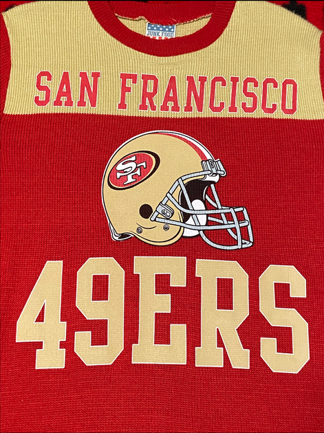 Junk Food San Francisco 49ers Helmet Crew Neck Sweatshirt