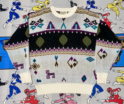VINTAGE ST. JOHNS BAY KNITTED SWEATER "TRIBAL"