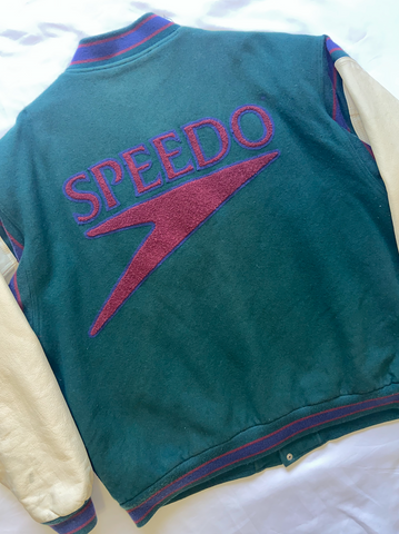 90'S Speedo Letterman Jacket "Speed Kills"